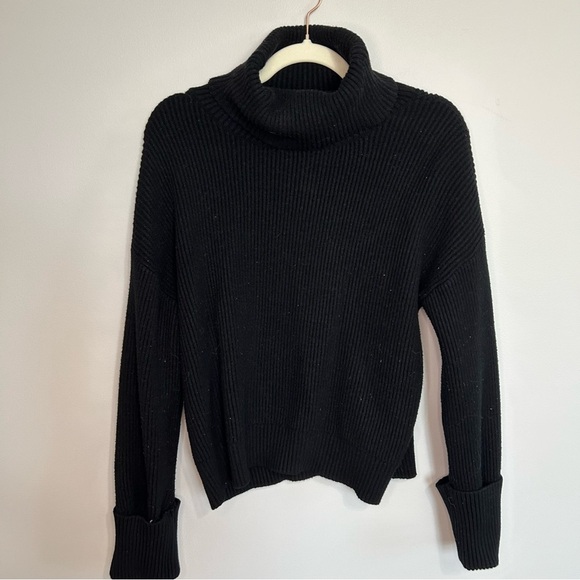 Bar III Black Turtleneck Sweater Classic Warm Chunky Knit Women’s Size Medium - Picture 2 of 6